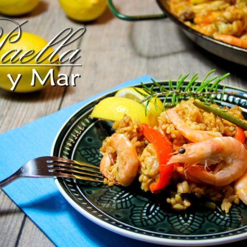 Paella mit Hähnchen und Garnelen