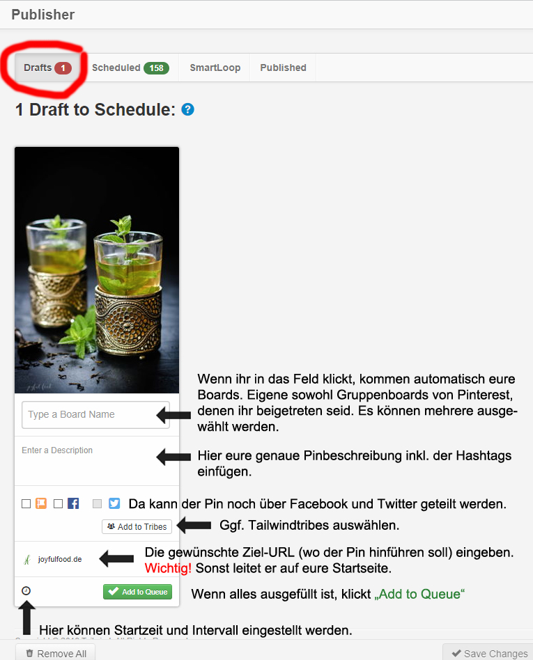 Tailwind Create New Pin
