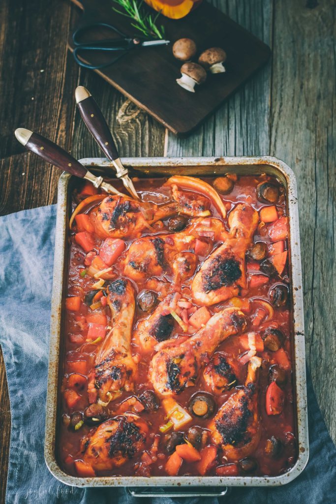 Kürbis mit Hähnchen