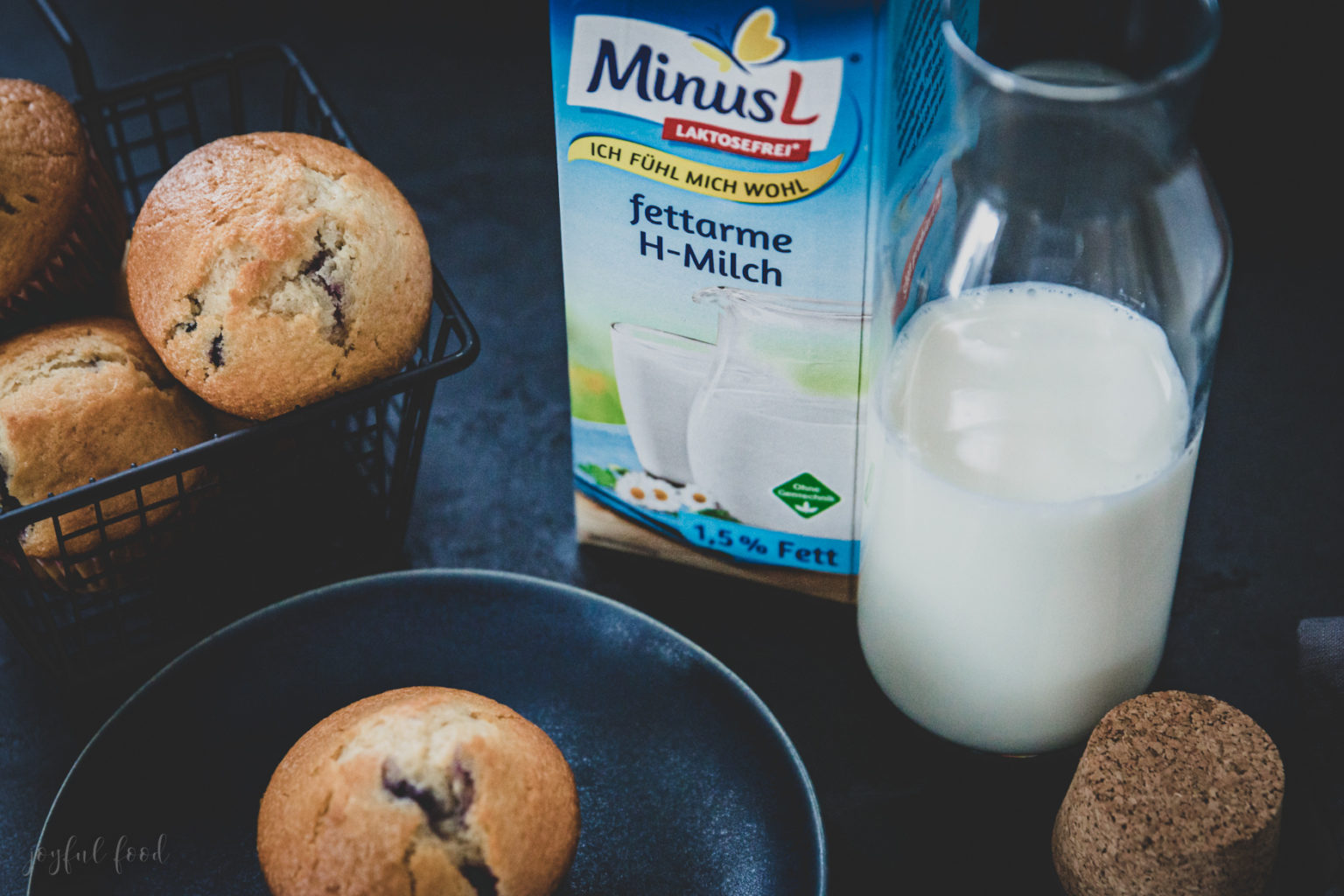 Laktosefreie Muffins Super fluffig mit Blaubeeren und MinusL Joyful Food